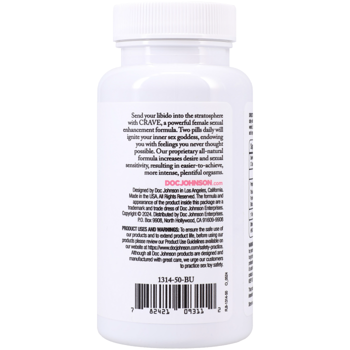 Intimate Enhancements - Crave - Libido Enhancer - Female Sexual Daily Supplement Formula - 60 Vegan Capsules