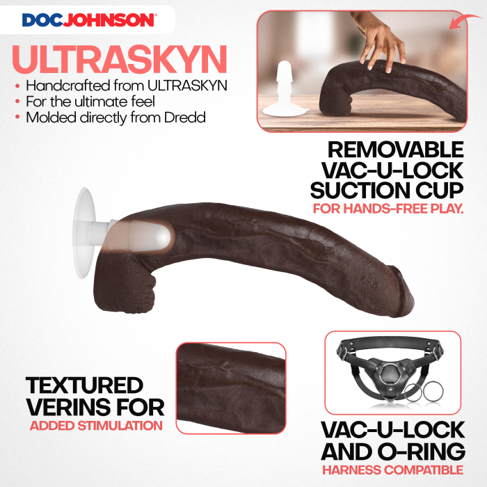 Signature Cocks - Dredd - 13.5 Inch ULTRASKYN Cock with Removable Vac-U-Lock Suction Cup