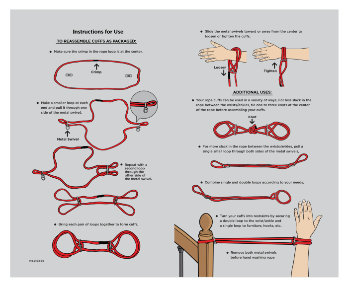 Japanese Style Bondage - 100% Cotton Wrist or Ankle Cuffs