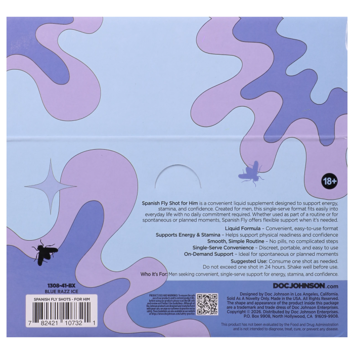 Spanish Fly For Him - Arousal Shot - Blue Razz Ice