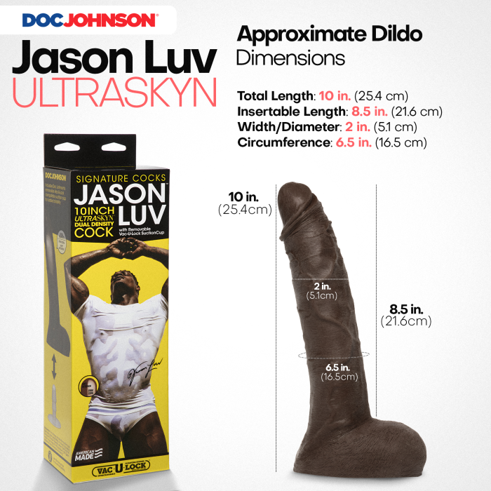 Signature Cocks - Jason Luv - 10 Inch ULTRASKYN Cock with Removable Vac-U-Lock Suction Cup