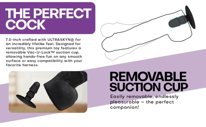 Merci - The Perfect Cock 7.5" - With Removable Vac-U-Lock Suction Cup - ULTRASKYN