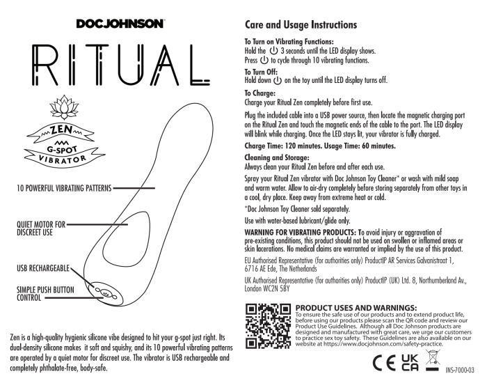 RITUAL - Zen - 10 Function G-Spot Vibrator