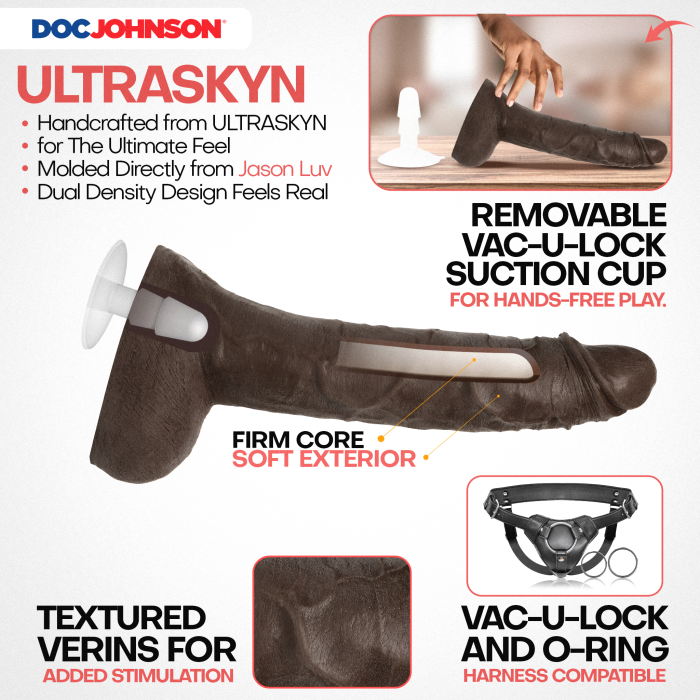 Signature Cocks - Jason Luv - 10 Inch ULTRASKYN Cock with Removable Vac-U-Lock Suction Cup