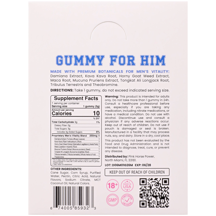 CAM'RON For Him - Pink Horse Power Enhancer - Blue Raspberry