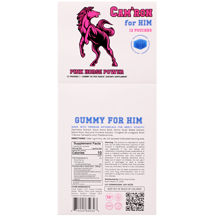 CAM'RON For Him - Pink Horse Power Enhancer - Blue Raspberry