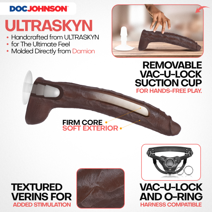 Signature Cocks - Damion Dayski - 12 Inch ULTRASKYN Cock with Removable Vac-U-Lock Suction Cup