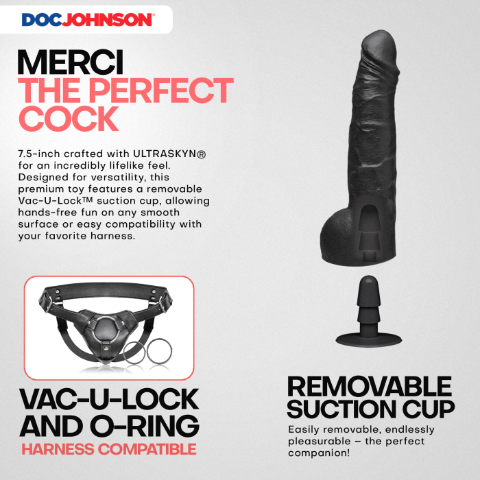 Merci - The Perfect Cock 7.5" - With Removable Vac-U-Lock Suction Cup - ULTRASKYN