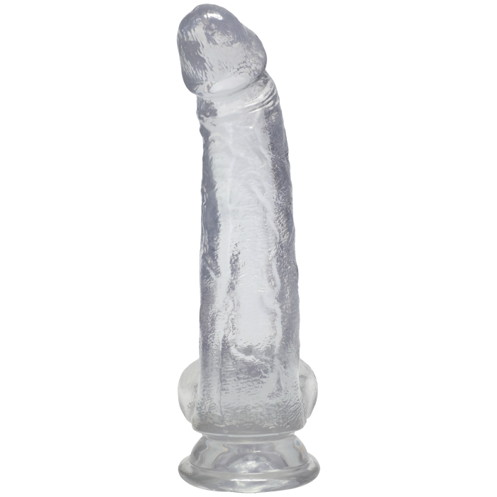 Crystal Jellies - Curved Realistic Cock with Balls - 8 Inch
