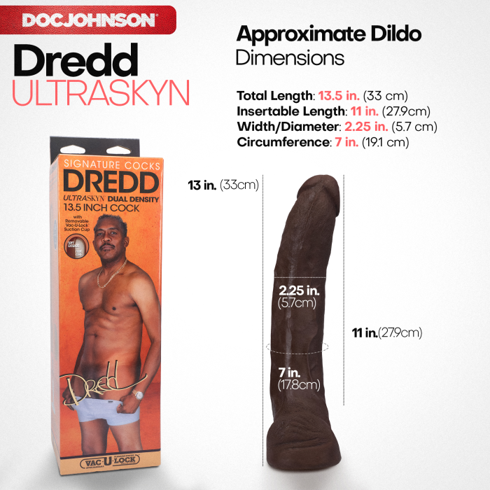 Signature Cocks - Dredd - 13.5 Inch ULTRASKYN Cock with Removable Vac-U-Lock Suction Cup