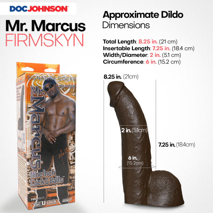 Signature Cocks - Mr. Marcus - 9 Inch Cock & Balls with Removable Vac-U-Lock Suction Cup