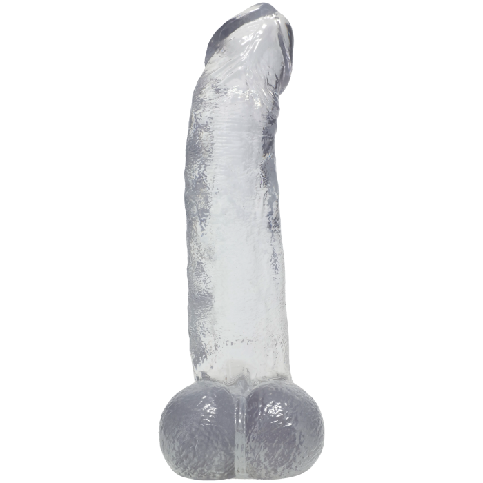 Crystal Jellies - Curved Realistic Cock with Balls - 8 Inch