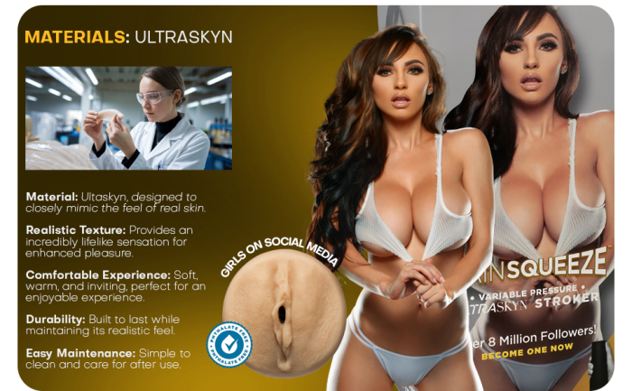 Main Squeeze - Girls of Social Media - @playmateiryna - ULTRASKYN Stroker - Pussy