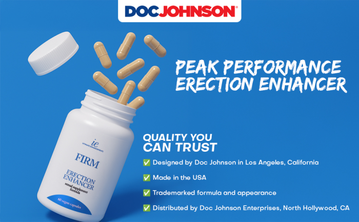 Intimate Enhancements - Firm - Erection Enhancer - Sexual Daily Supplement Formula - 60 Vegan Capsules