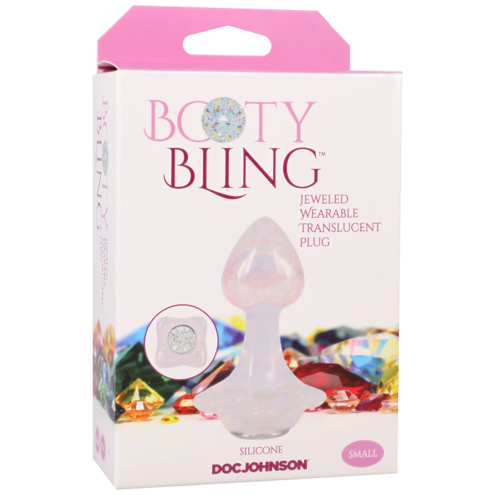 Booty Bling - Jeweled Wearable Translucent Silicone Plug - Small