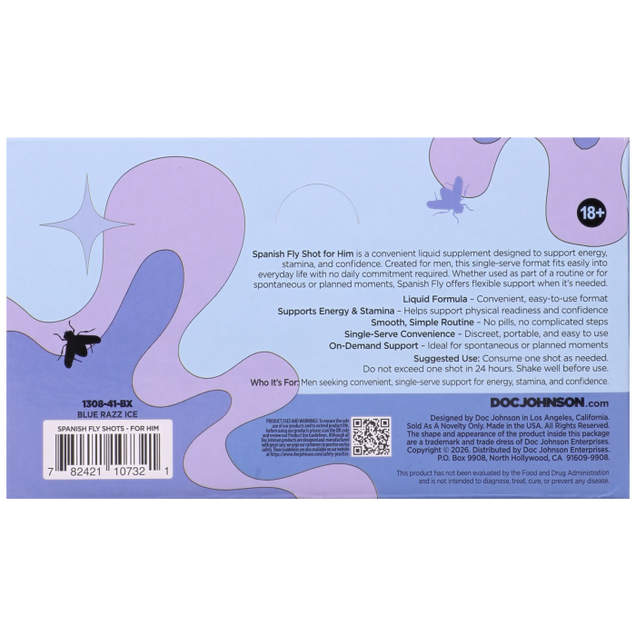 Spanish Fly For Him - Arousal Shot - Blue Razz Ice
